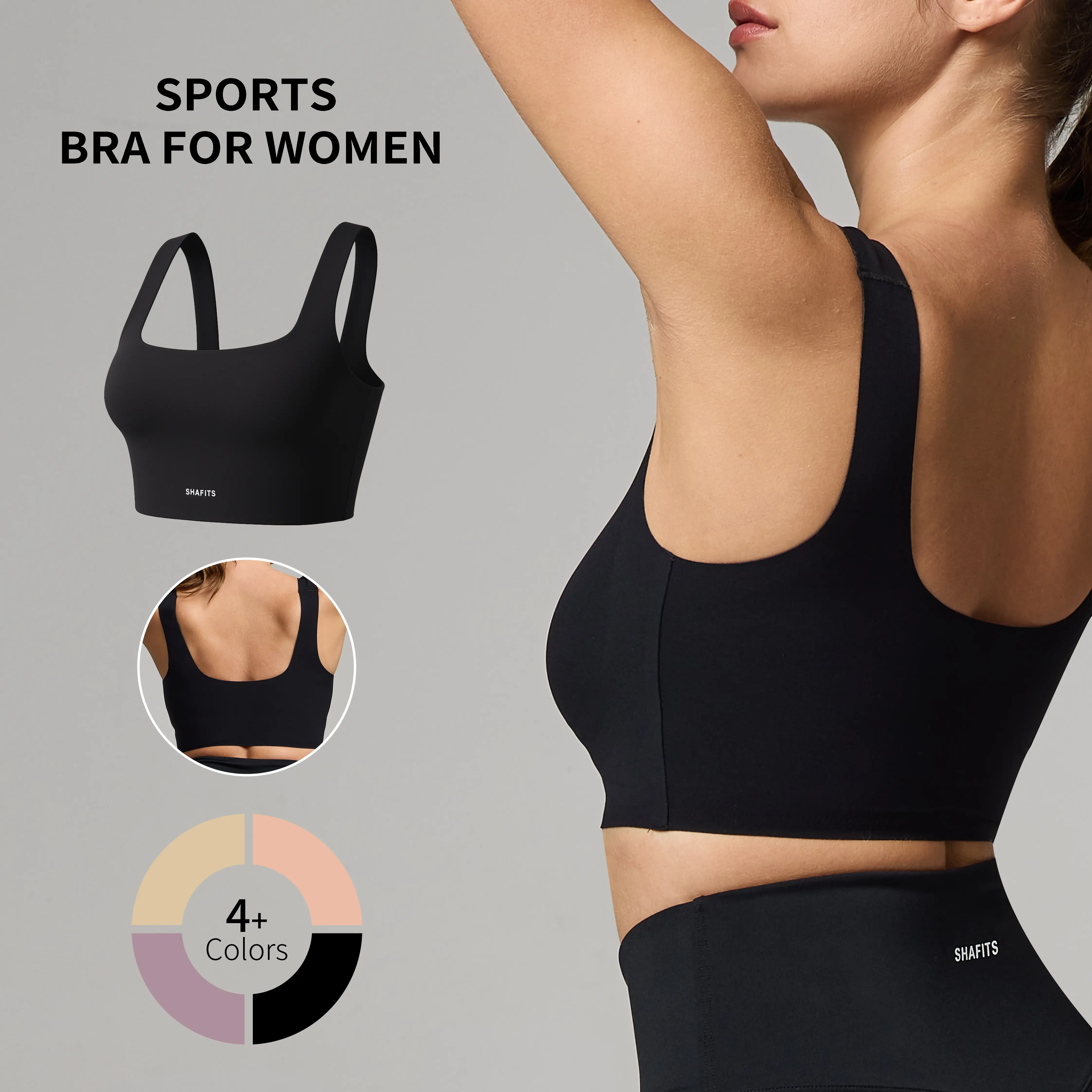 SHAFITS Women's Summer Bra Padded Medium Support | Buttery Soft Wireless Bralette | Comfort Fit Perfect for Yoga, Pilates & Daily Wear | Colorful Stretch Activewear