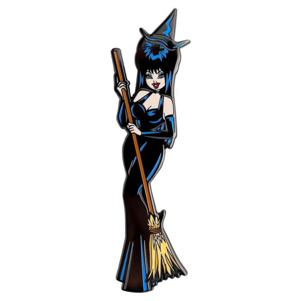 Elvira Standing Witch Black Enamel Pin