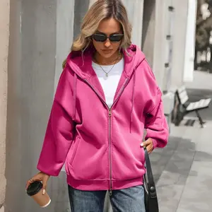 KEEPSHOWING Oversized Zip Up Hoodies for Women Acid Wash Sweatshirts Fall Winter Y2k Clothes Jackets Vintage Streetwear