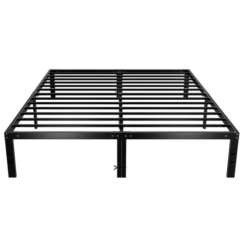 Sweetcrispy King Size Heavy Duty Durable Metal Platform Bed Frame - 14-in with Underbed Storage Solutions, Sturdy Steel Slat Support, No Box Spring Needed, Fast Assembly, Modern Guest-Ready Apartment Bedroom Furniture, Guest‑Ready Bed, Bed Frame Storage S