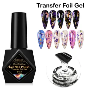 Clear Nail Foil Transfer Gel, DIY Nail Transfer Gel, High Viscosity, Long lasting, Beginner Friendly, Salon Grade, Gel Polish, Soak off UV LED Transfer Gel, Nail Printing Gel, Nail Art Transfer Gel for Foil Paper