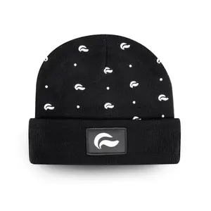 Cuffed Beanie - Unisex Skunk Black