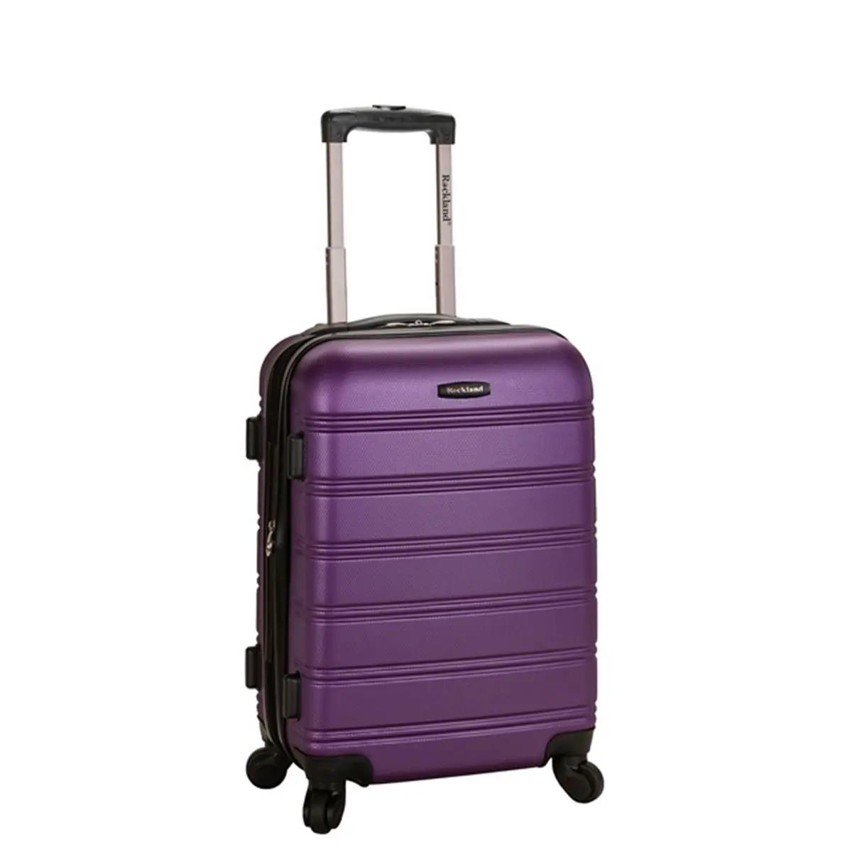 Rockland Melbourne 20 in. Expandable Hardshell ABS Carry On Luggage - Purple, Lightweight Travel Luggage, Hardshell Abs Luggage