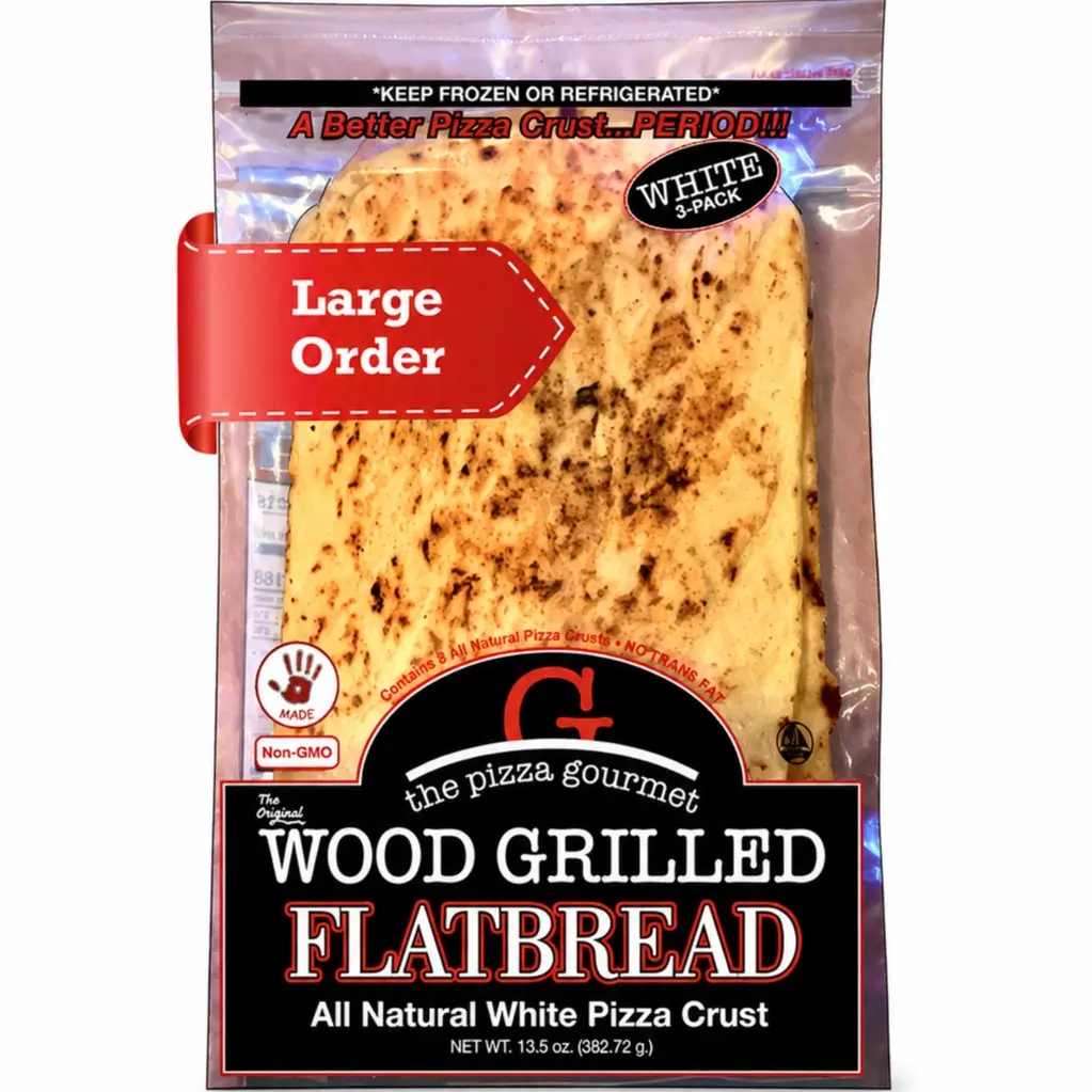The Pizza Gourmet Frozen Wood-Grilled Flatbread Crusts - Homemade-Style Snack Pastry for Quick Meal Prep