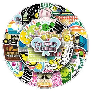 50-piece Pickleball Sticker Set, Suitable for Scrapbooks, Diaries, Laptops, Water Bottles, Cars, and Other Faith-based Designs; A Gift with A Positive Message.