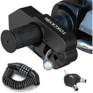 Heavy Duty Anti Theft Motorcycle Lock for Helmet Brake Handlebar, Universal for Motorcycles ATVs Dirt Bikes Mopeds Scooters, Black