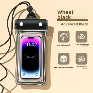 Waterproof TPU Smartphone Protector Bag - High Transparency Touchscreen Cover with Adjustable Airbag, Lanyard - Sports & Outdoor Water Sports Protection Accessory for Beach, Swimming