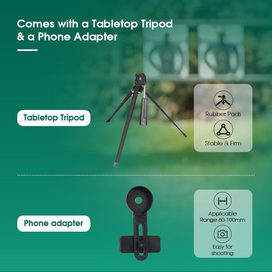 SVBONY SV28 Plus 25 - 75x70 Angled Spotting Scope - Tripod, Upgraded Adapter - IP65 Waterproof, Ideal for Daily Observation  Birding