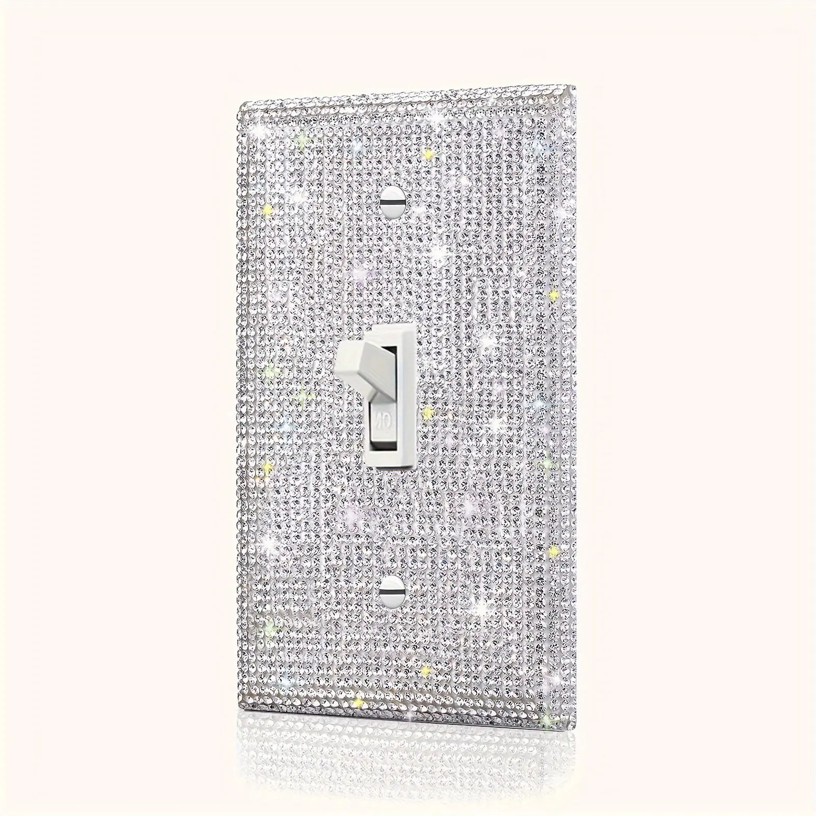 Rhinestone Decorative Light Switch Cover, Shiny Crystal Sparkle Wall Plate Cover, Decorator Light Switch Or Receptacle Outlet Wall Plate Outlet Covers Modern Living Room Bedroom