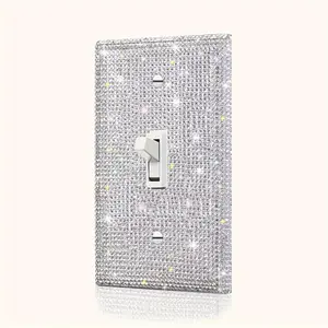 Rhinestone Decorative Light Switch Cover, Shiny Crystal Sparkle Wall Plate Cover, Decorator Light Switch Or Receptacle Outlet Wall Plate Outlet Covers