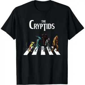 100% cotton The Cryptids Bigfoot Mothman Wendigo Chupacabra Creatures T-Shirt