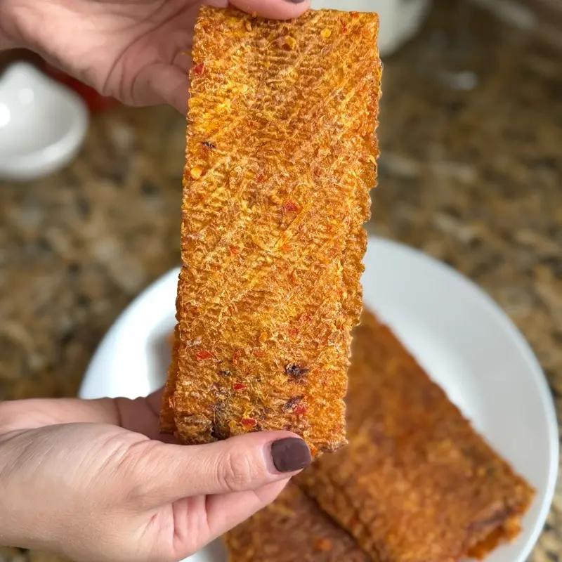 Vietnamese Snack in Dried Squid Spicy Butter Flavor 300g | Mực Cán Bơ Cay, Dry Snack