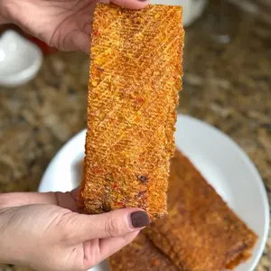 Vietnamese Snack in Dried Squid Spicy Butter Flavor 300g | Mực Cán Bơ Cay, Dry Snack