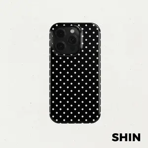 Classic Black Polka Dot Smartphone Casing - Full-Body Anti-Scratch Shockproof Cellphone Cover, Protective Mobile Phone Accessories for iPhone 11 to 17