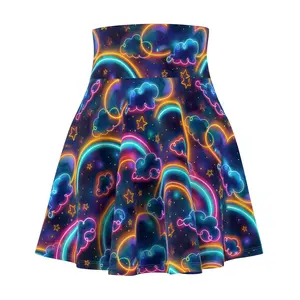 Rainbow Galaxy All Over Pattern Women's Skater Skirt
