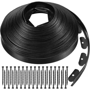 Landscape Edging 2 Inch Tall 100 FT, Garden Edging Border with 5 count Connectors and 60 count Anchoring Spikes for Garden Flower Beds Yard Lawn