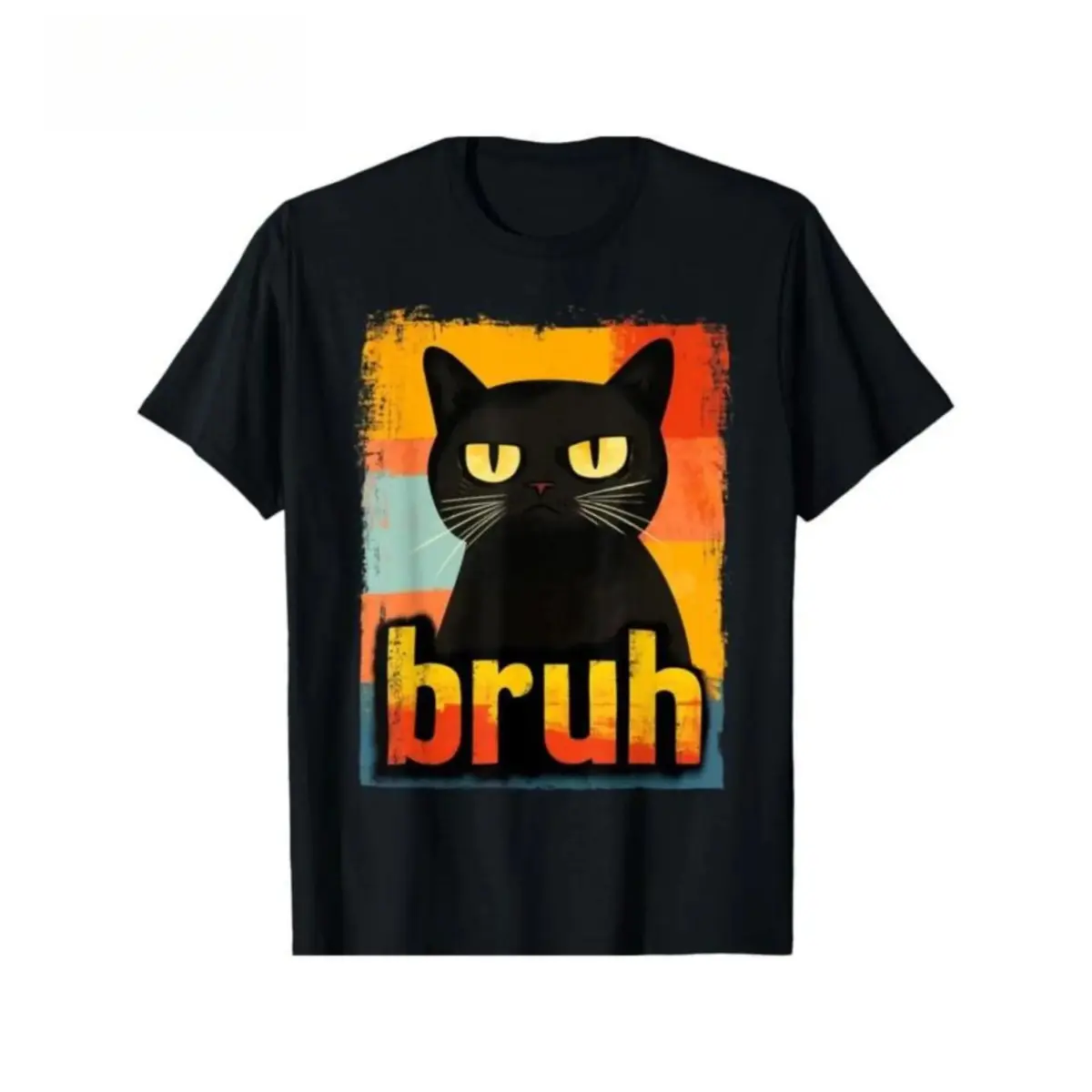 Funny Cat Bruh Meme Tee Colorful Design, Casual Unisex Fit