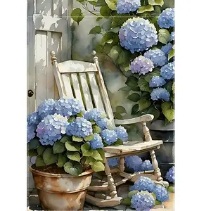 Printing Garden Flag Hydrangea Spring & Summer Double-Sided Garden Flag - Vibrant Blue Floral Welcome Sign, Burlap Outdoor Decor for Yard & Lawn, 12.0X18.0 inch, No Power Needed, Durable Polyester Material