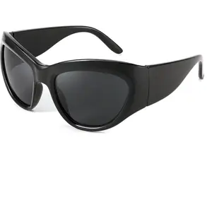 EyeconicFinds Trendy Y2k Sunglasses Women Men Oversized Shield Sunglasses Fashion Wrap Around Futuristic Glasses B2359