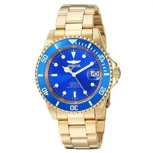 Invicta Men's Automatic Watch - Pro Diver Blue Dial Yellow Gold Steel | 24763