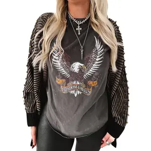 FREEDOM THRILLS BLEACHED OUT SIDE SLIT TEE