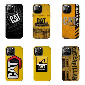 Caterpillar CAT Construction Heavy Machinery Case for iPhone 17-7 Pro Max Plus - Excavator Bulldozer Logo Industrial Grunge Aesthetic Phone Cover unisex