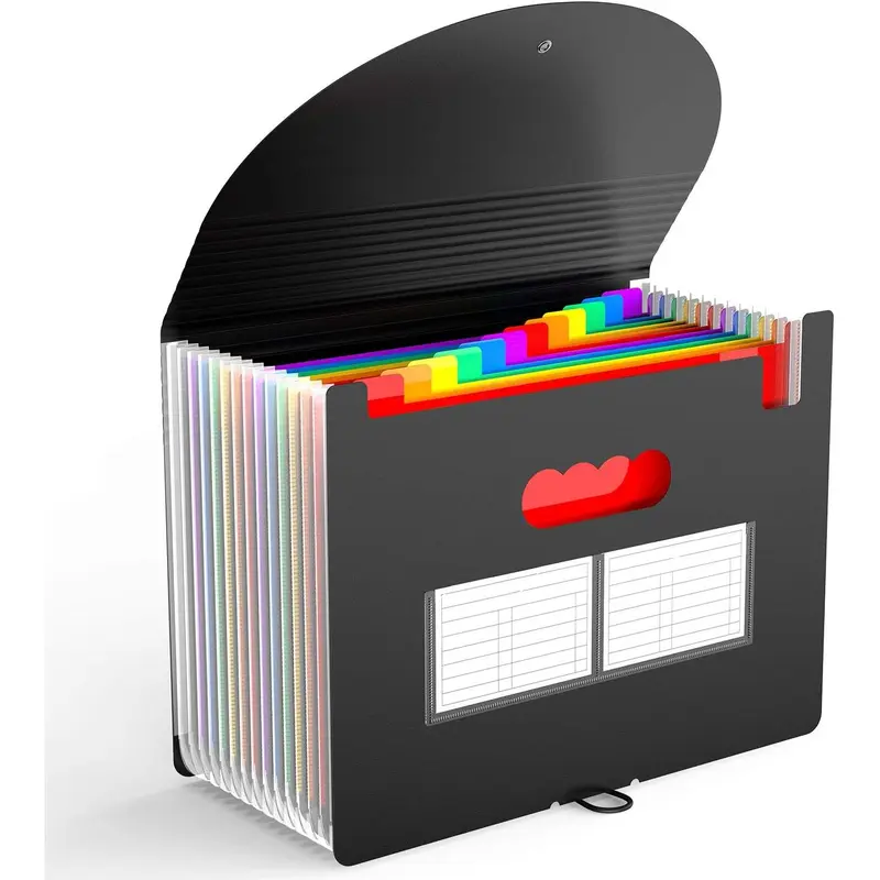 Accordion File Organizer, 12 Pocket Expanding File Folder with Label, Portable Monthly Bill Receipt Organizer, Document Storage Organizer, Expandable Desktop File Keeper, Letter/A4 Size