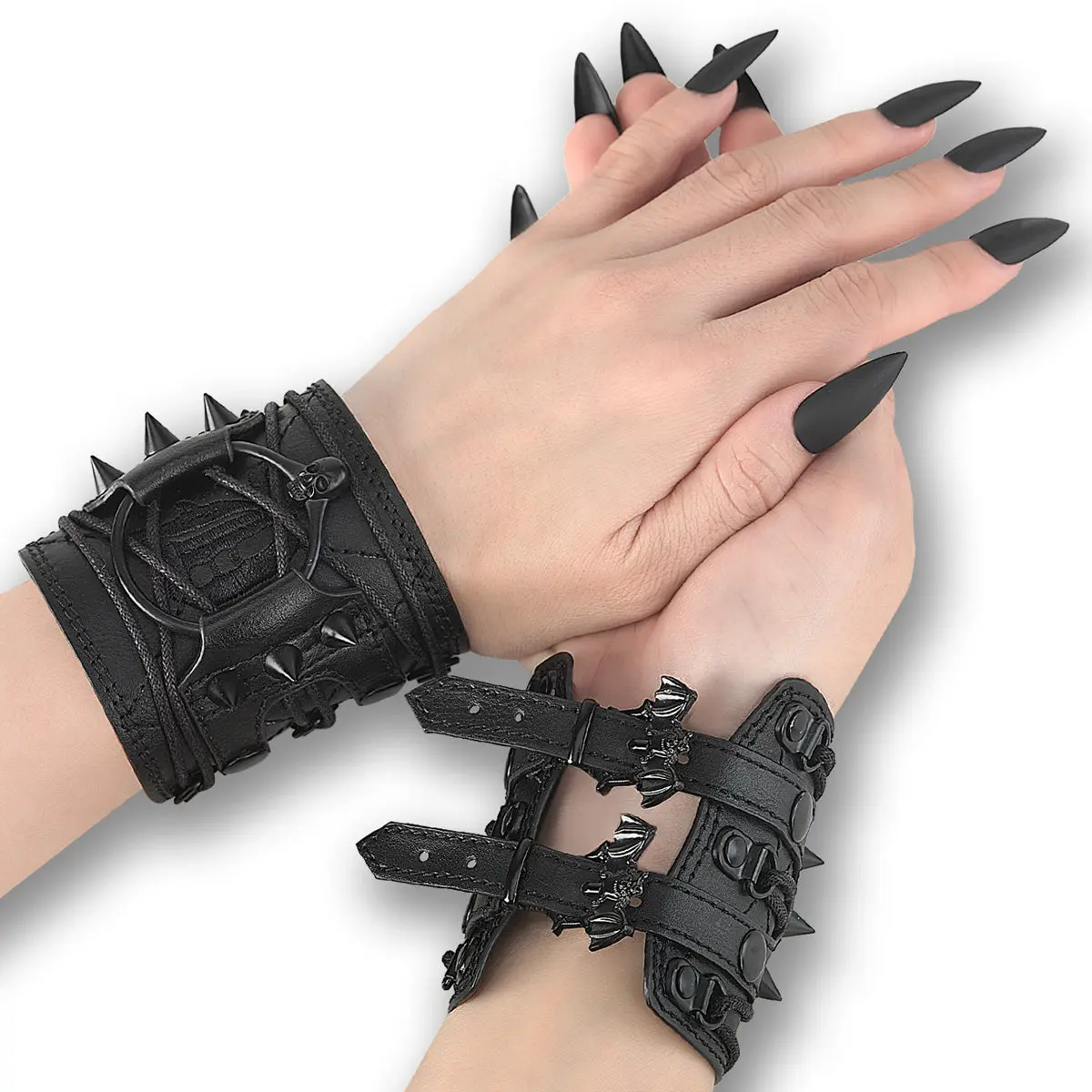 Demonia Spiked Wrist Cuff (Pair) Demonia Spiked Wrist Cuff (Pair)