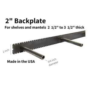 Sheppard Brackets Floating Mantle Mounting Bracket - Heavy Duty, 2 Inch Backplate, 60 lbs per Stud, 4", 6", 9", and 12" Rod Lengths