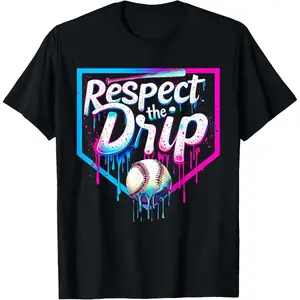 Ice Cream Drip Baseball T-Shirt for Boys Youth Boys Baseball Drip