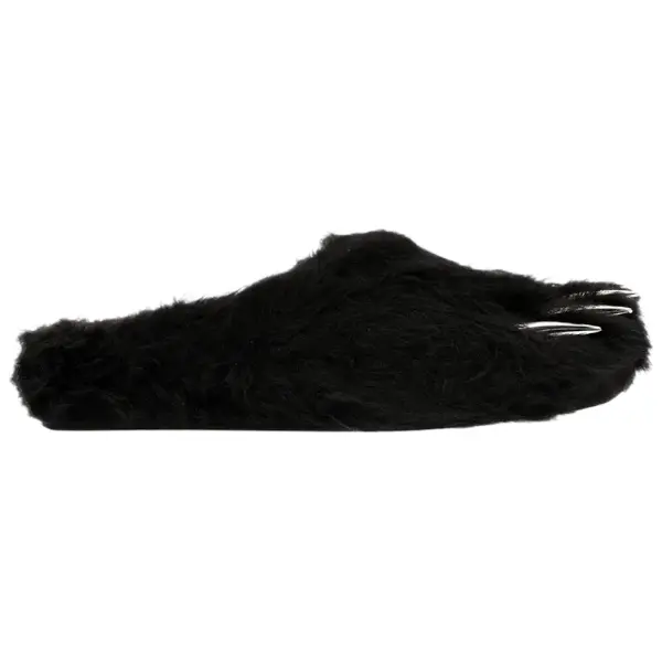 Bravest Studios Bear Claw Faux-Fur Mules in Black, Cozy Slip-On House Shoes with a Cushioned Footbed for Streetwear & Lounging, Casual Fashion Slippers, Cozy House Shoes, House Slipper