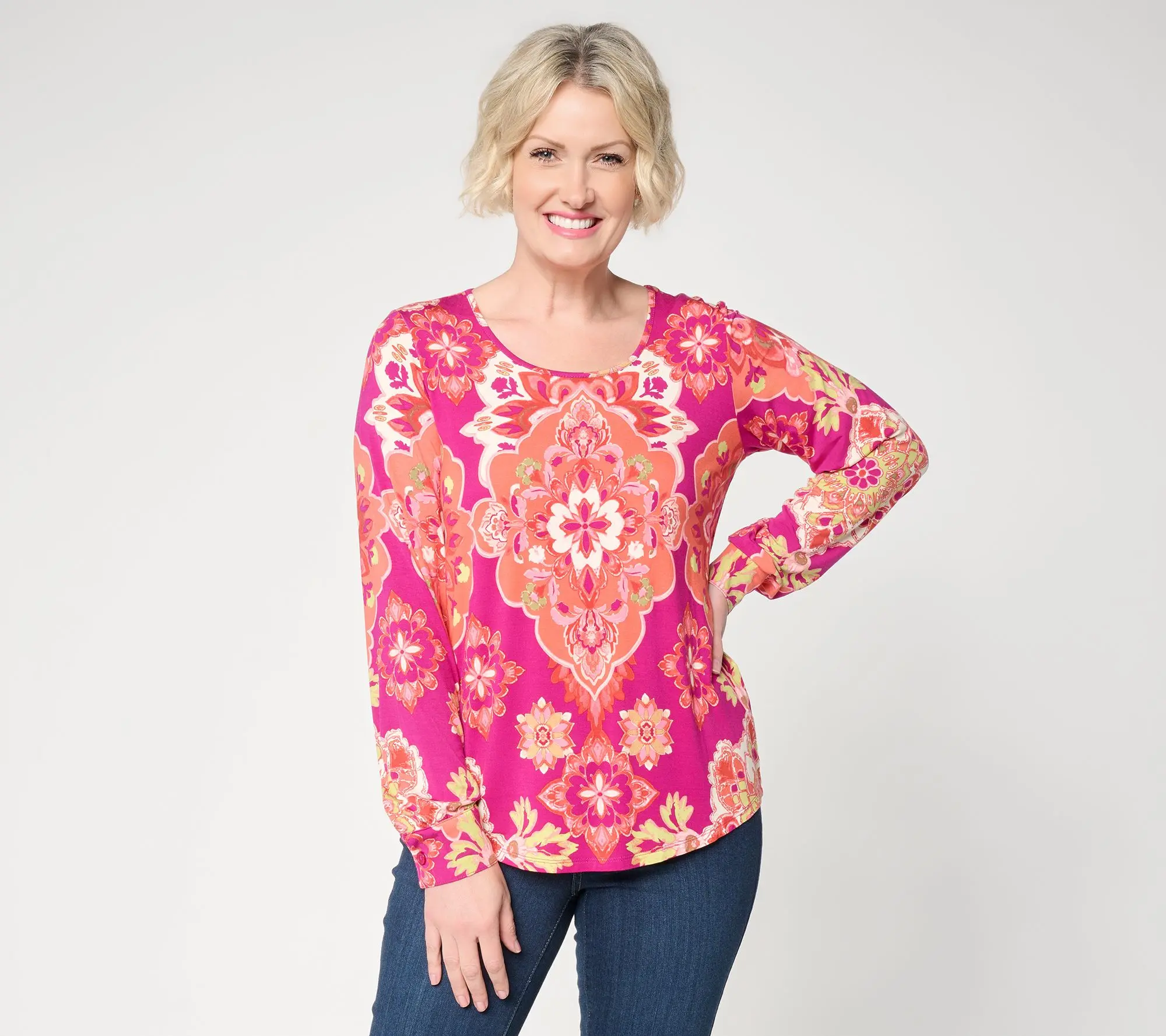 Belle Boho by Kim Gravel Rayon Spandex Desert Prism Top