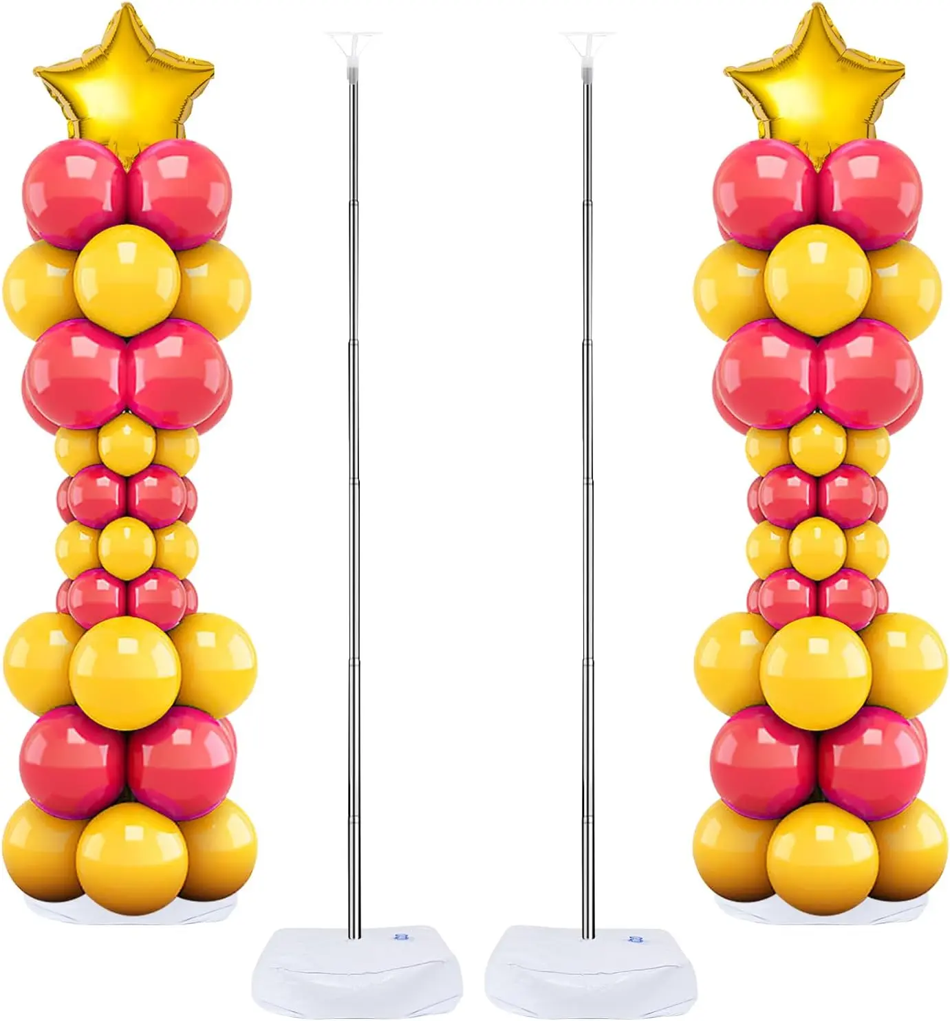 Adjustable Balloon Column Kit – Stainless Steel & PVC Base, Height 2–6.6ft, Includes Brackets, Buckles & Manual, Perfect for Weddings, Birthdays, Baby Showers, Corporate Events
