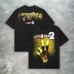Left 4 Dead 2 Valve Tee  Retro Y2K Zombie Shooter Video Game T-Shirt