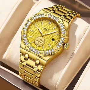 Automatic Mechanical Men's Luxury Watch Golden Kirin Rhinestone Luminous Fashion Dial For men Gift
