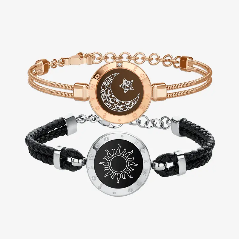Sun&Moon Snake Chain& Leather Cord (Gold+Sliver)