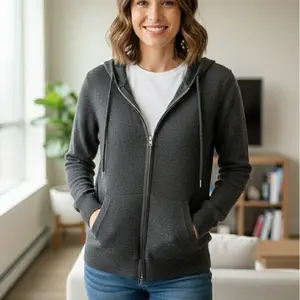 NWT Quince Mongolian Cashmere Full-Zip Hoodie Charcoal