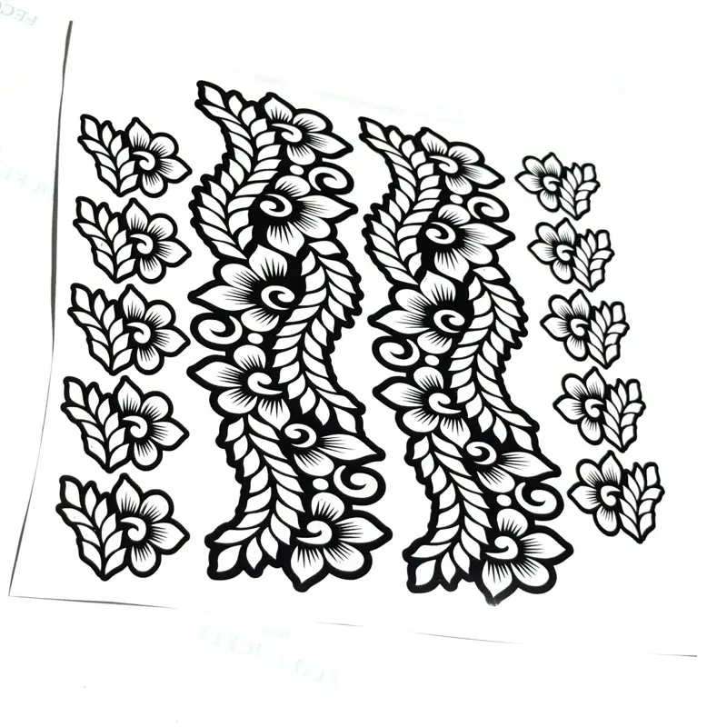 Henna Tattoo Stencils - Backhand, Finger Designs, Temporary Body Art Stickers for Beauty & Personal Care Skincare Tools