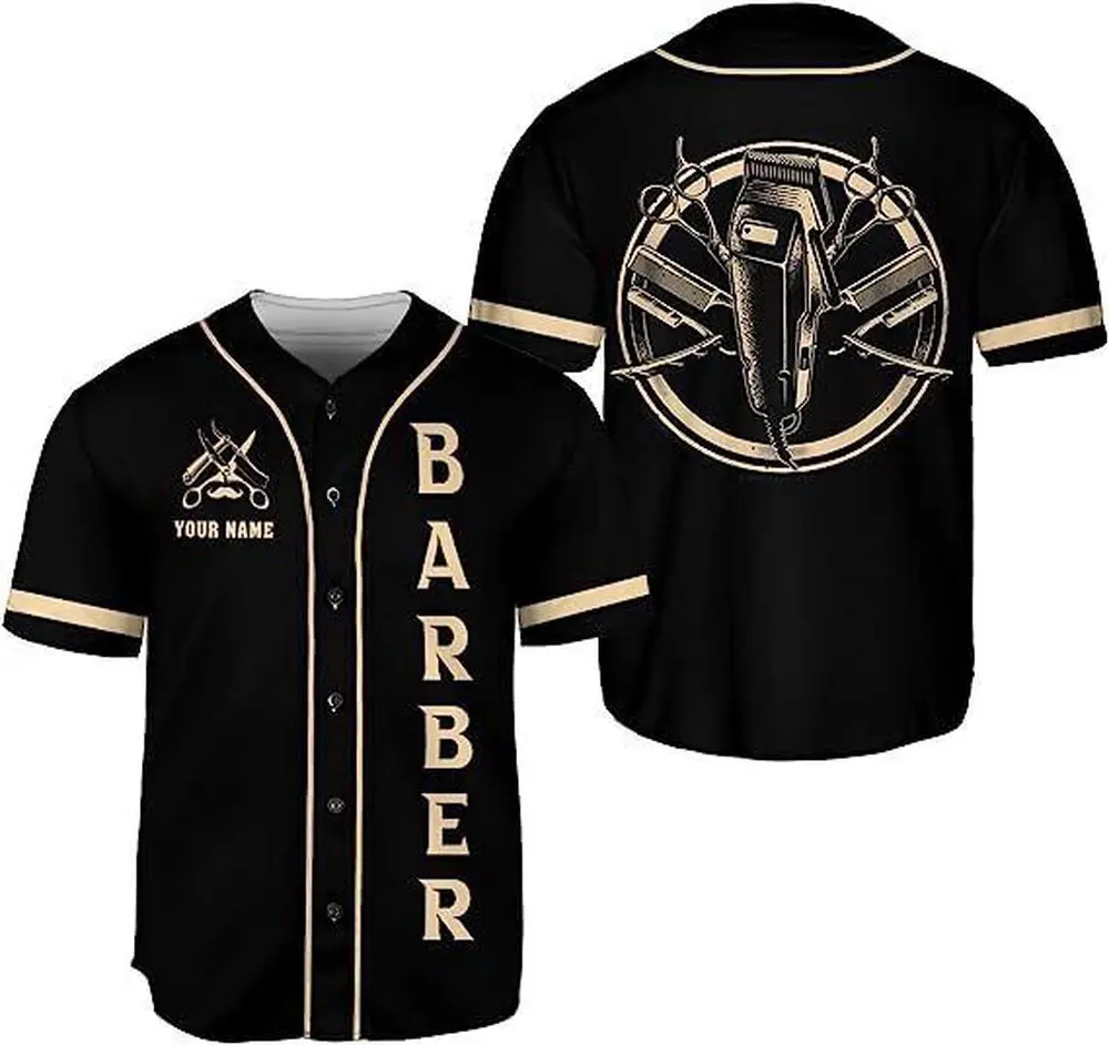 Personalized Barber Shop Baseball Jersey, Hairdresser Baseball Jersey Barber, To