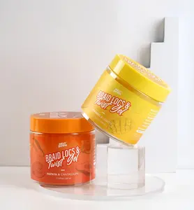 Braid Locs & Twist Gel Bundle – Papaya & Cantaloupe + Mango & Lemon – 2 Pack (17.6 oz Each) – Firm, Flexible, Non-Flaky Styling Gel for Flawless Twists, Locs & Braids