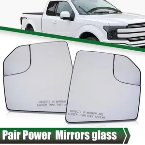 Fit For 15-20 Ford F-150 Left+Right View Manual Mirror Glass w/ Spotter