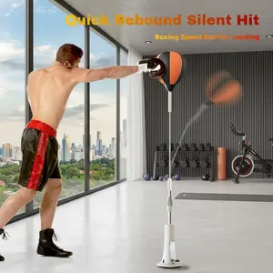 Adjustable Boxing Reflex Ball with Suction Base, Height Adjustable Punch Bag Trainer, Durable Steel Spring, Ideal for Home Gym and Fitness, Boxing Equipment, Punching Bag