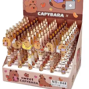Capybara Gel Pen 6Pcs/Lot NO-948 0.5mm Gel Ink Signature Ballpoint Pen for School Office Stationery Kids Gift