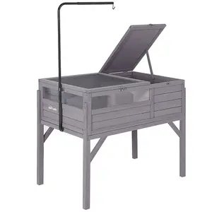 Aivituvin-AIR70 Wooden Tortoise House with Legs | Large Turtle Habitat