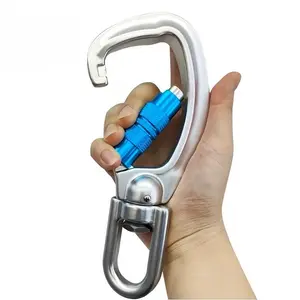 Durable Aluminum Alloy D-Shaped Keychain with an Automatic Locking Mechanism - Large 360° Rotating Keychain, Suitable for Backpacks, Handbags, And Camping Gear, Climbing Carabiner, Rope Carabiner, Hook Carabiner