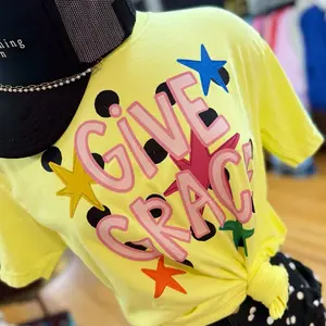 Give Grace Comfort Colors  Tee Unisex on sunshine yellow