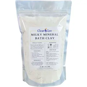 Milky Mineral Bath Clay - with Kaolin Clay, Magnesium Sulfate (Epsom Salt), Himalayan Rock Salt -Soothing and Relaxing- Bath Soak Foot Soak Cleansing