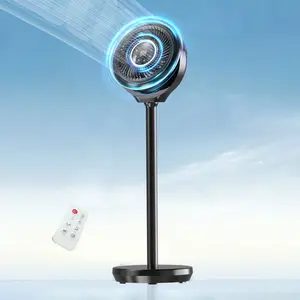 Standing Fan for Bedroom, Omnidirectional 180° Oscillating Quiet Pedestal Floor Fans, 25dB Ultra Quiet DC Cooling Fan Blows Cold Air with Remote, 15 Speed, 3 Modes, 12H Timer, 15-38" Height Adjustable