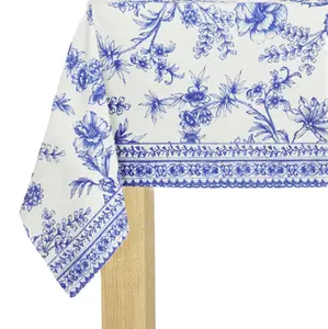BLUE FRENCH TOILE PAPER TABLECLOTH