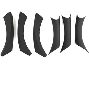 6Pcs/Set Carbon Fiber ABS Inner Interior Door Panel Pull Handle Cover for BMW E90 325i 328i 335i 330i 2006 2007 2008 2009 2010 2011 (Black)